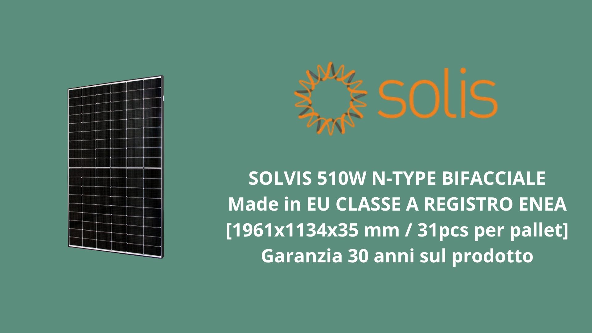 Solvis SV108 510-520W | Modulo TOPCon Bifacciale Made in EU